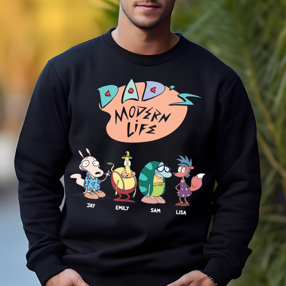 Dad's Modern Life Custom Cartoon T-Shirt