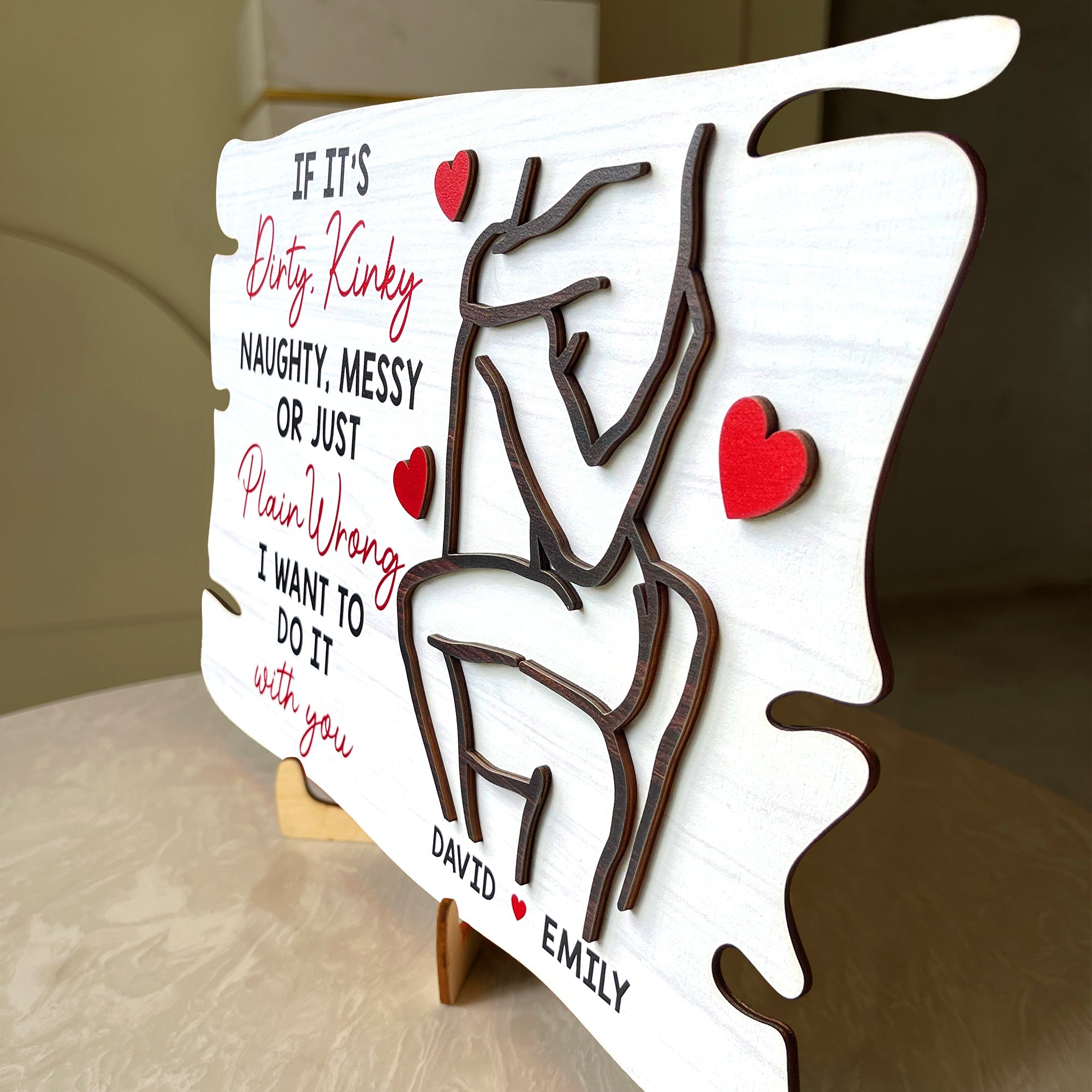 Personalized Couple Wood Sign - 'I Want To Do It With You' Wood Sign PopCulturePrints
