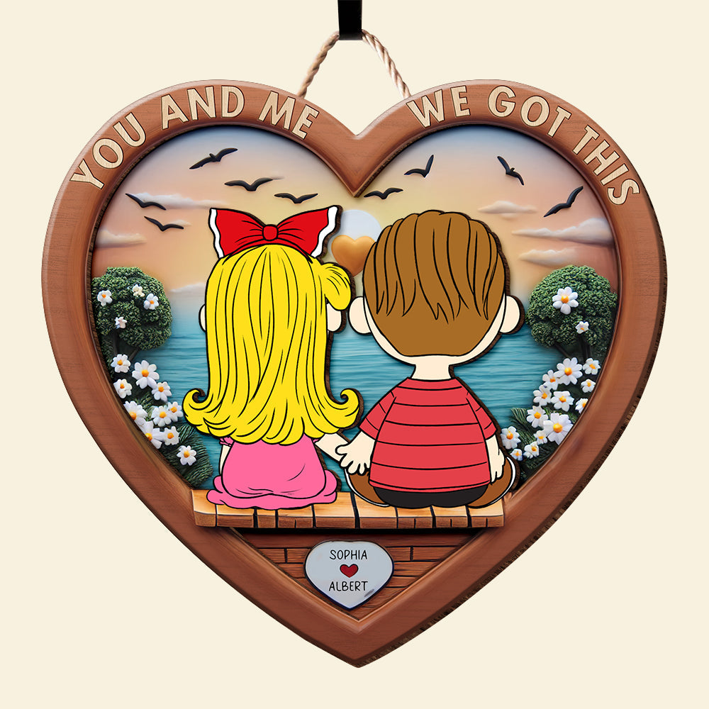 Personalized Couple Wooden Sign - You and Me - Custom Gift for Lovers Wood Sign PopCulturePrints
