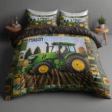 Load image into Gallery viewer, Personalized Tractor Quilt Bedding Set for Couples - Special Line 01KADT150125 Blanket PopCulturePrints
