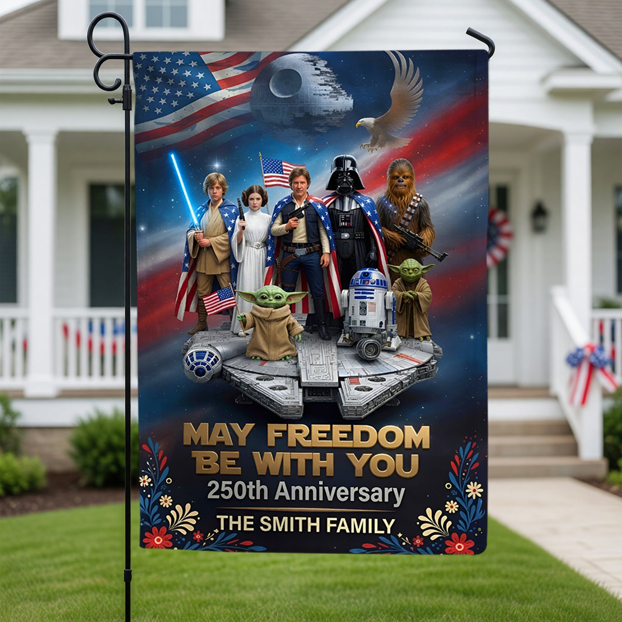 250th Anniversary Garden Flag - Personalized Gifts For Patriotics Garden Flag 01TYQN110626 Garden Flag PopCulturePrints