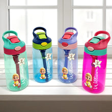 Load image into Gallery viewer, Personalized Kids Water Bottle With Straw - Birth Flower Design for Joyful Hydration Kids Water Bottle With Straw PopCulturePrints
