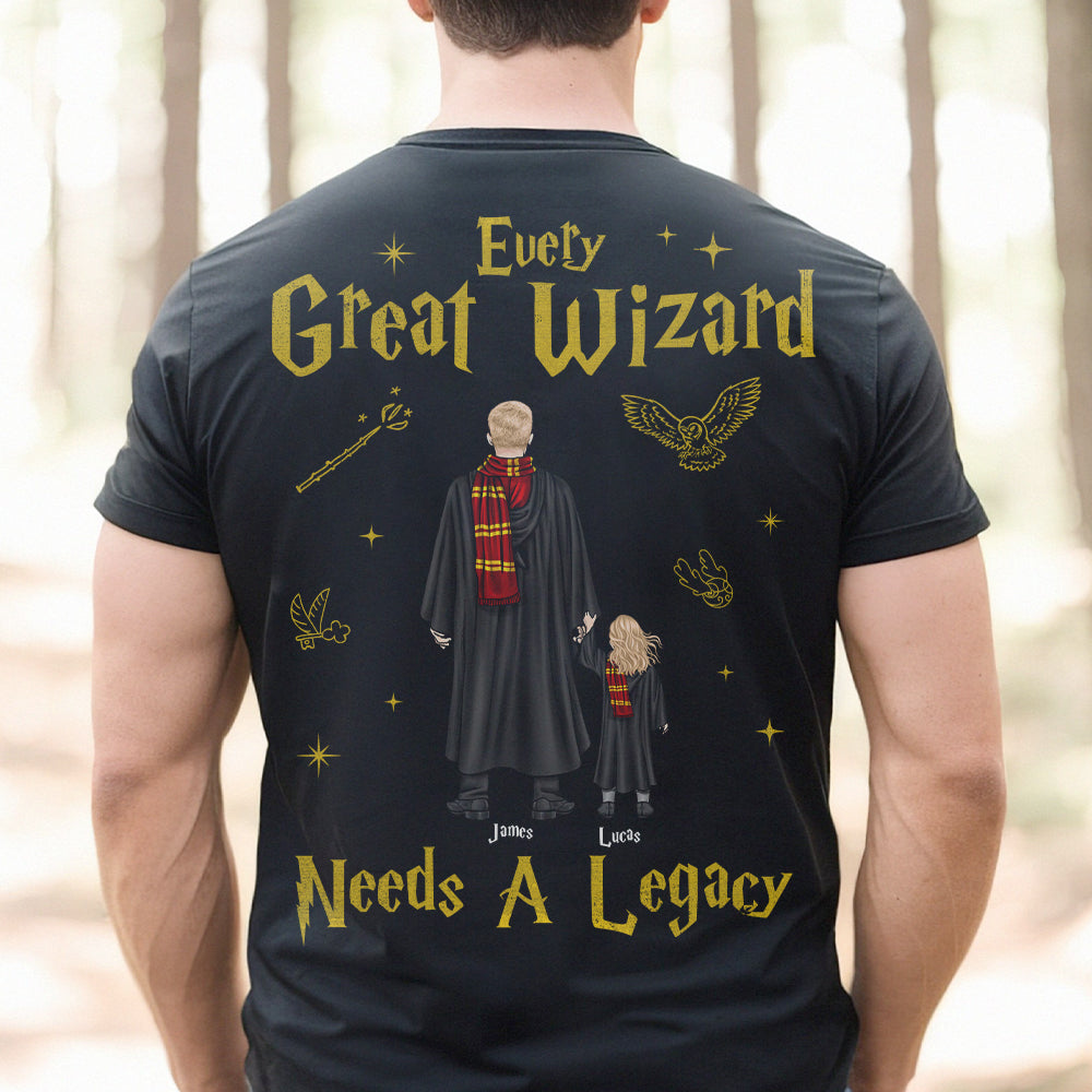 Custom Wizard Legacy T-shirt - Personalized Father and Child Magical Gift