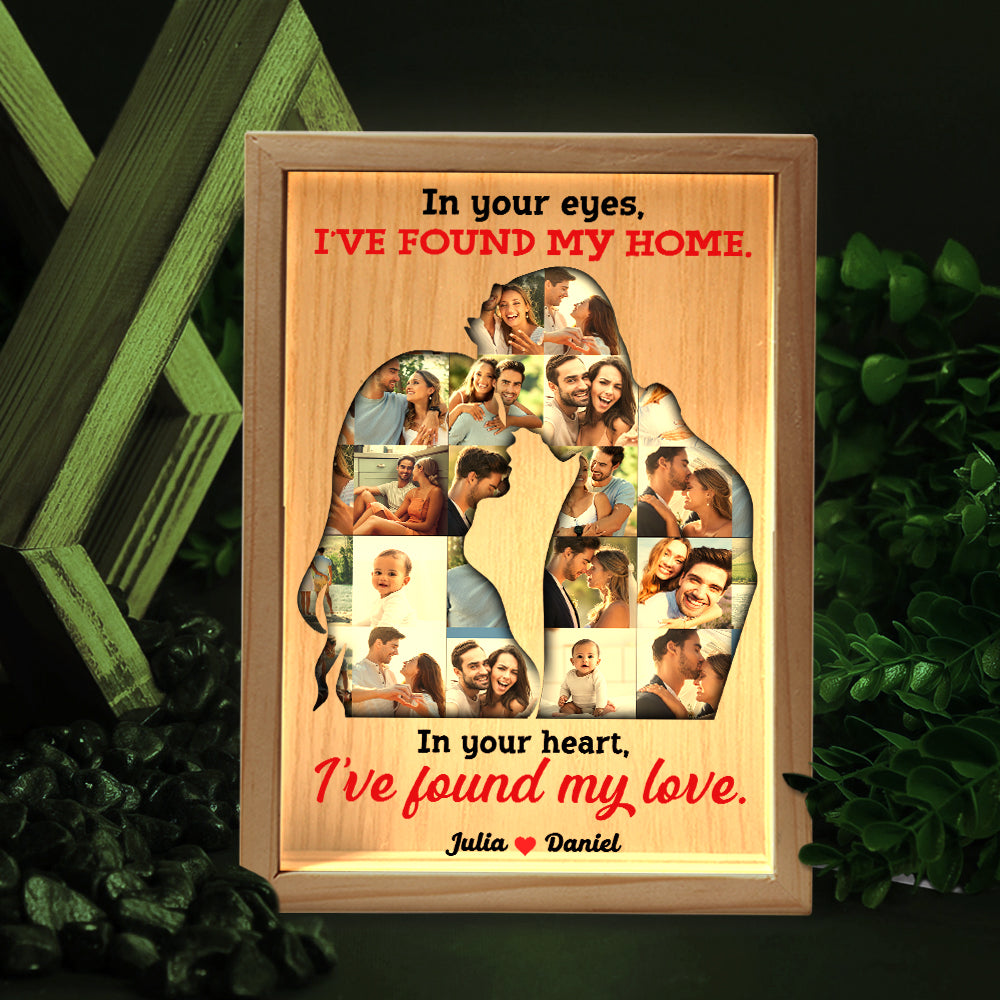 Personalized Light Box for Couples: 'In Your Eyes, I've Found My Home' PopCulturePrints