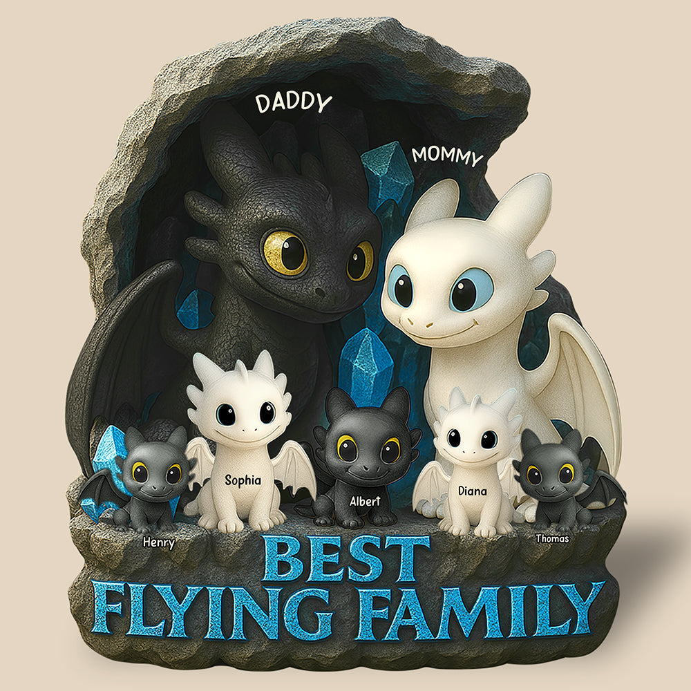 Best Flying Family - Fantasy Flight Acrylic Plaque - Personalized Family Gift Shaped Plaques PopCulturePrints