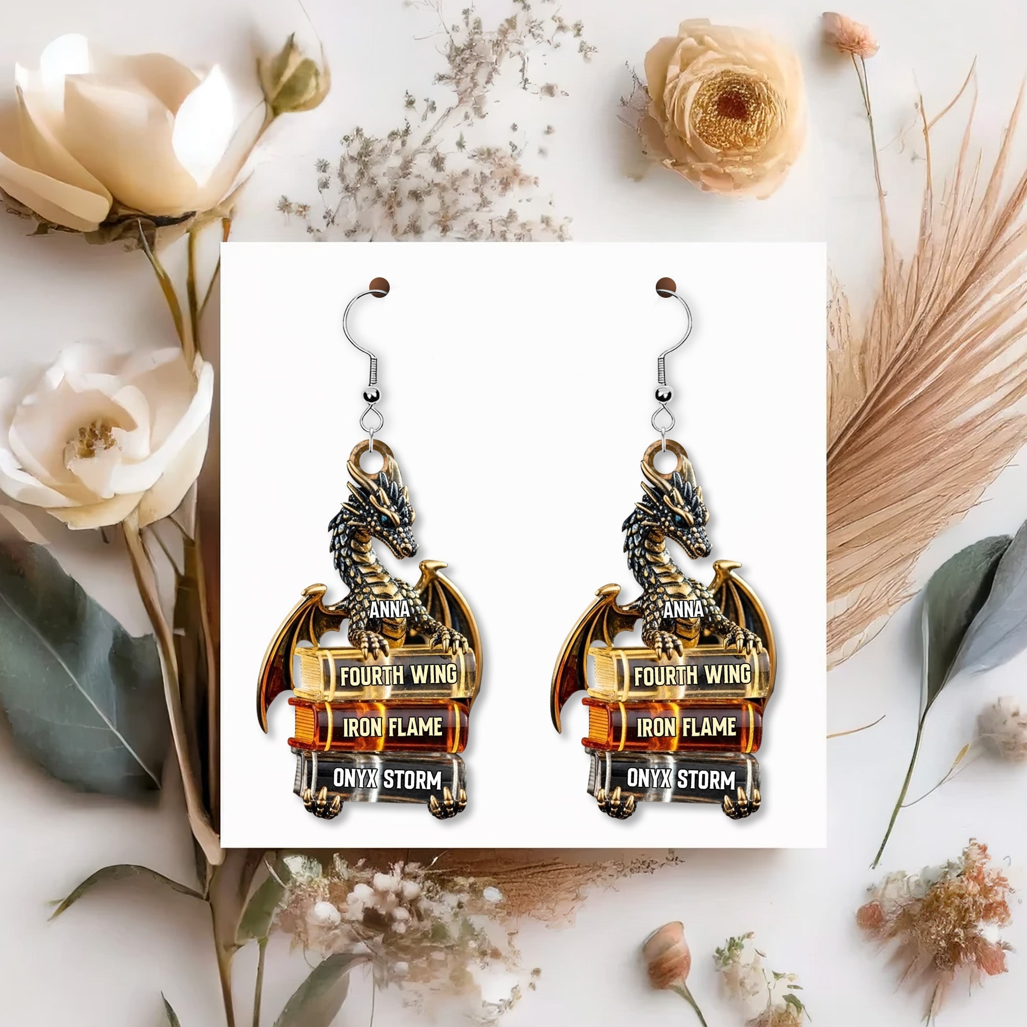 “Ignite Your Passion for Reading” - Book Series Earrings - Personalized Gift for Book Lovers Earrings PopCulturePrints