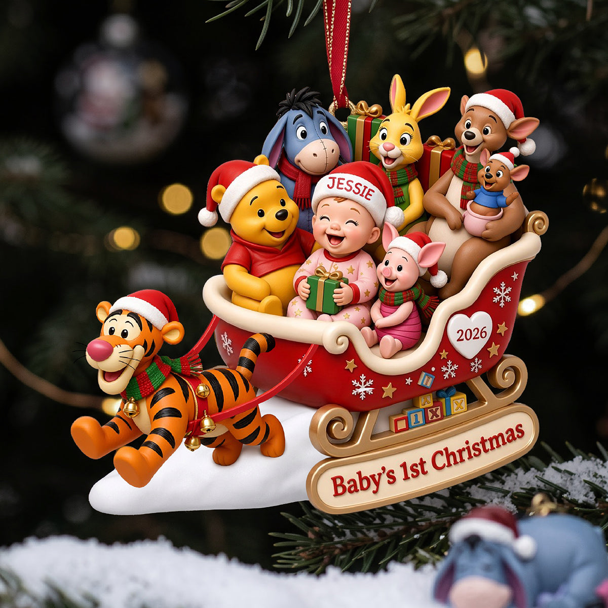 “Celebrate Baby's First Christmas with Joy!” - Personalized Acrylic Ornament for Kids Ornament PopCulturePrints