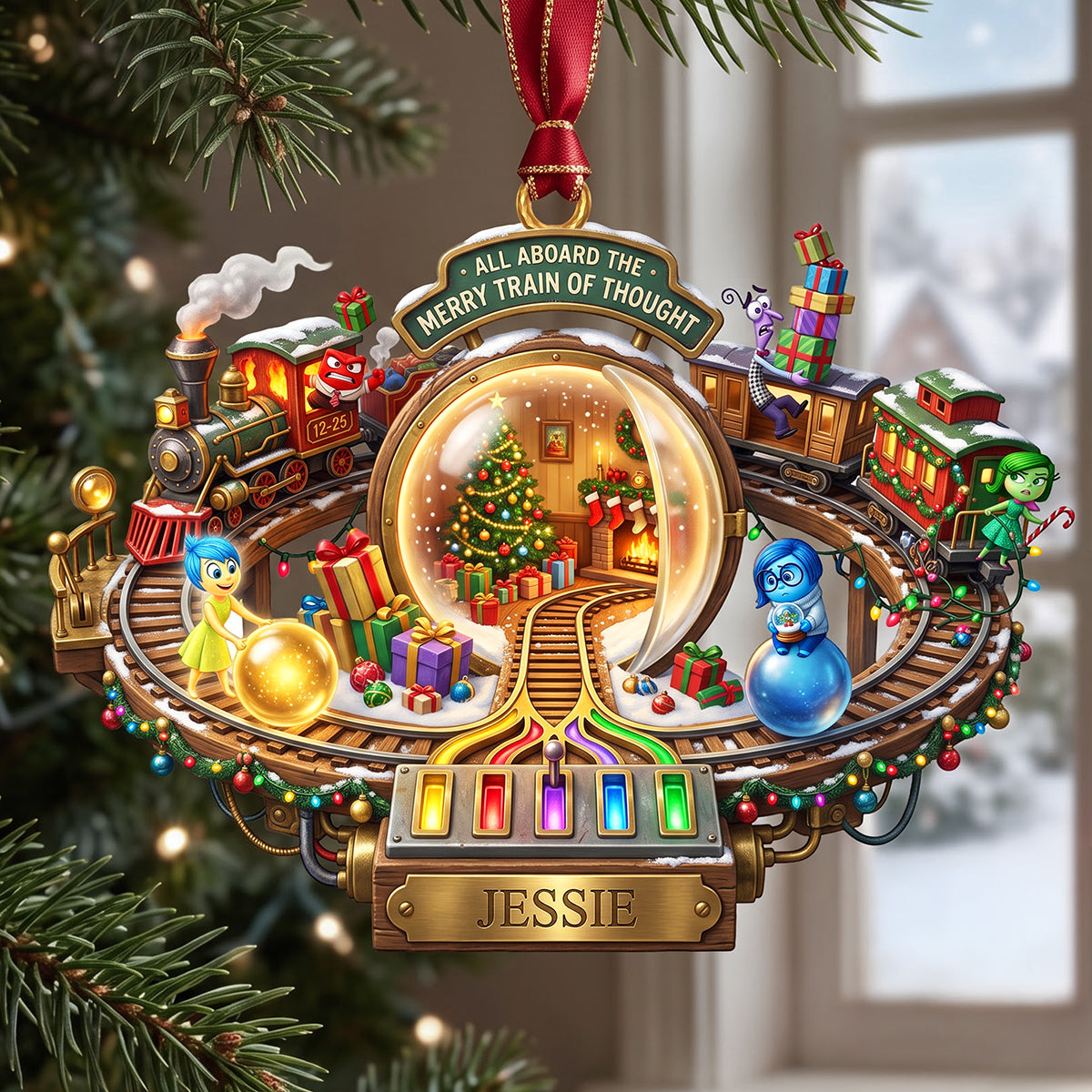 All Aboard the Merry Train of Thought - Personalized Acrylic Ornament