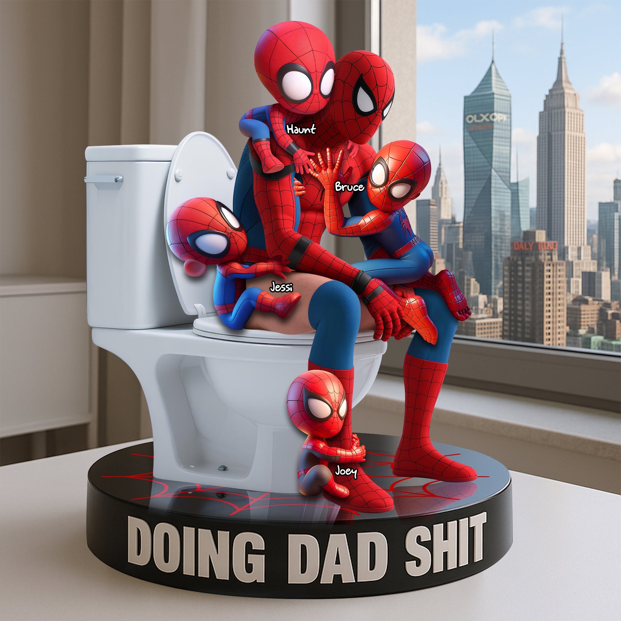 “Doing Dad Sh*t” - Personalized Spider Dad Plaque - Unique Gift for Dads, Grandpas & More Shaped Plaques PopCulturePrints