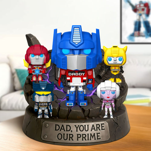 “Dad, You Are Our Prime” - Personalized Robot Dad Plaque - Unique Gift for Dad, Grandpa, and Father Figures Shaped Plaques PopCulturePrints