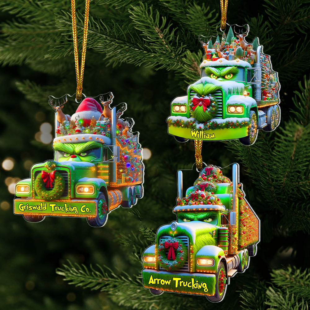 Customized Christmas Truck Ornament - Save Christmas in Style Ornament PopCulturePrints