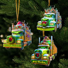 Load image into Gallery viewer, Customized Christmas Truck Ornament - Save Christmas in Style Ornament PopCulturePrints
