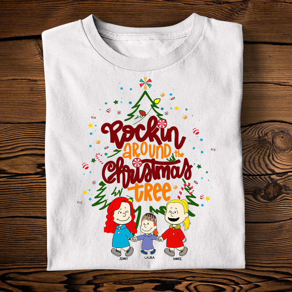 Personalized Family Christmas Sweatshirt - Rockin' Around the Tree