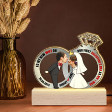 Load image into Gallery viewer, Our First Valentine's Day 3D LED Light - Personalized Gift for Newly Engaged &amp; Newlywed Couples Led Night Light PopCulturePrints
