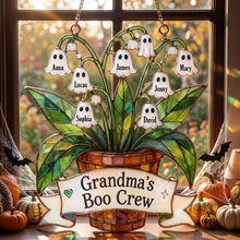 Load image into Gallery viewer, “Bring a Smile with Ghost Grandma’s Boo Crew!” - Personalized Suncatcher Ornament, Custom Gift for Grandma, Mothers, Aunts, and Family
