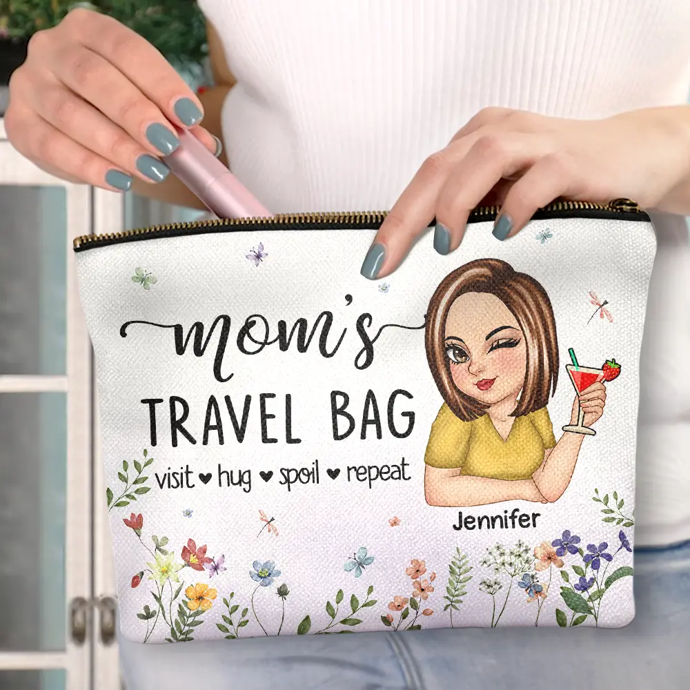 “Travel with Love: Grandma's Personalized Cosmetic Bag” - Personalized Gift for Mom and Grandma Cosmetic Bag PopCulturePrints