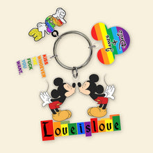 Load image into Gallery viewer, Personalized LGBT Keychain - Love Is Love | Valentine&#39;s Day Gifts Keychains PopCulturePrints

