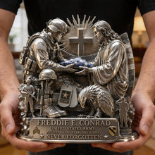 Load image into Gallery viewer, God Bless Our Veteran Plaque - A Personalized Keepsake to Honor Your Loved One

