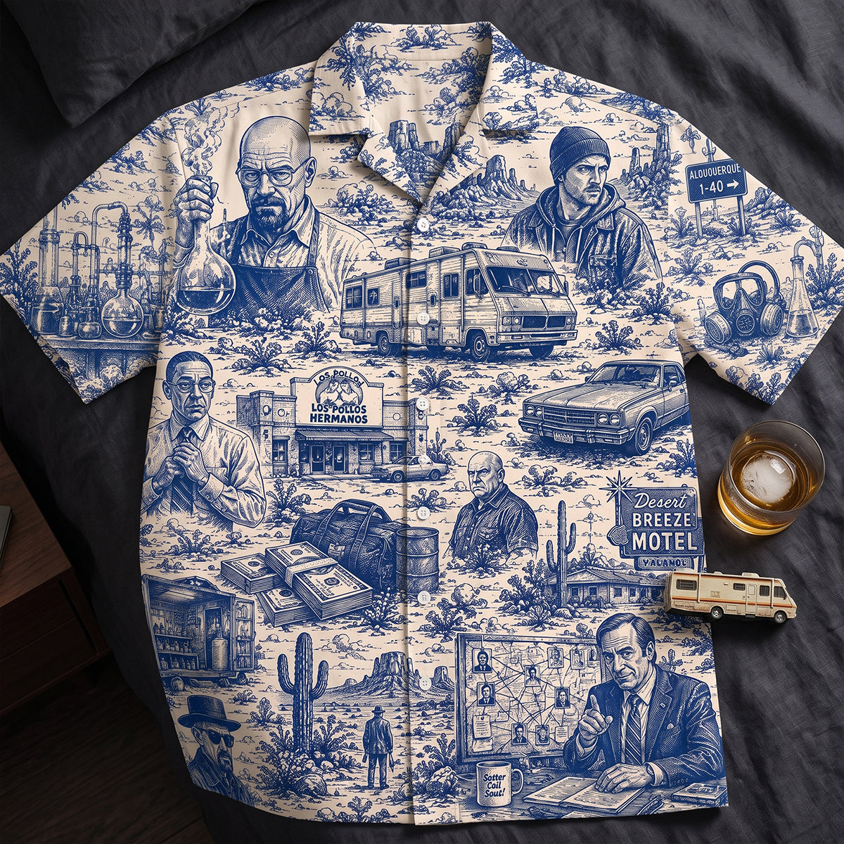Explore the Vintage Desert: Personalized Hawaiian Shirt - Custom Gift for Fans of Pop Culture & Adventure