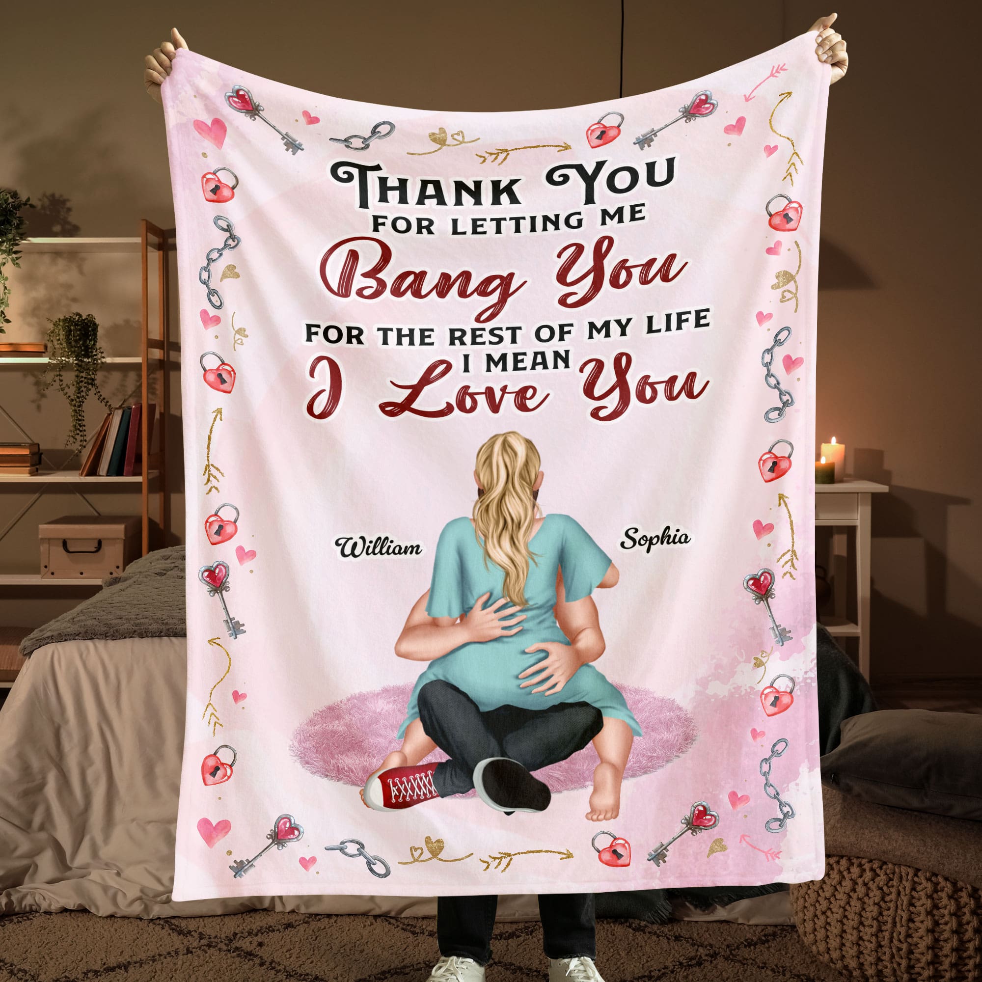 Personalized Couple Blanket - I Love You Blanket PopCulturePrints