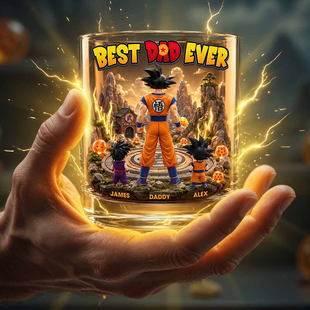 "Best Dad Ever" - Custom Round Glass Gift for Any Dad Glass PopCulturePrints