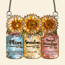 Load image into Gallery viewer, “Brighten Their Day with Sunflowers” - Sun Flowers Suncatcher Ornament, Personalized Gifts for Grandma and Mom Ornament PopCulturePrints
