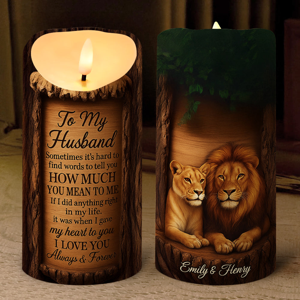To My Husband - Personalized King & Queen LED Candle Gift for Couples Led Candle PopCulturePrints