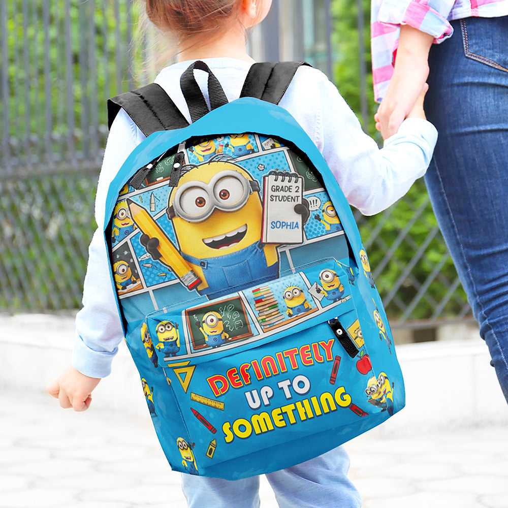 "Definitely Up To Something" - Fun Character Backpack - Personalized Gifts For Kids Backpack PopCulturePrints