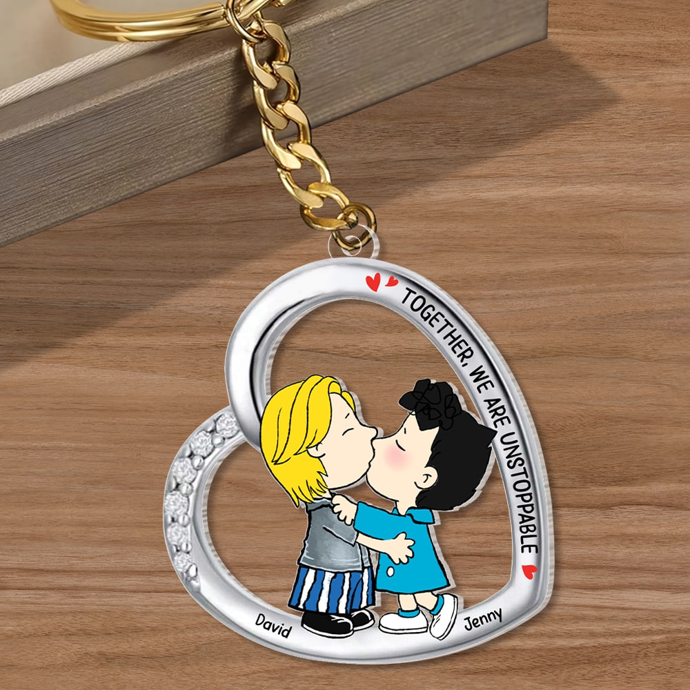 Personalized Together We’re Unstoppable Keychain for Couples Keychains PopCulturePrints