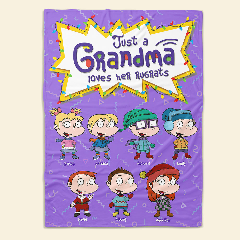 Custom Grandma Blanket - Just a Grandma Loves Her Rugrats Blanket PopCulturePrints