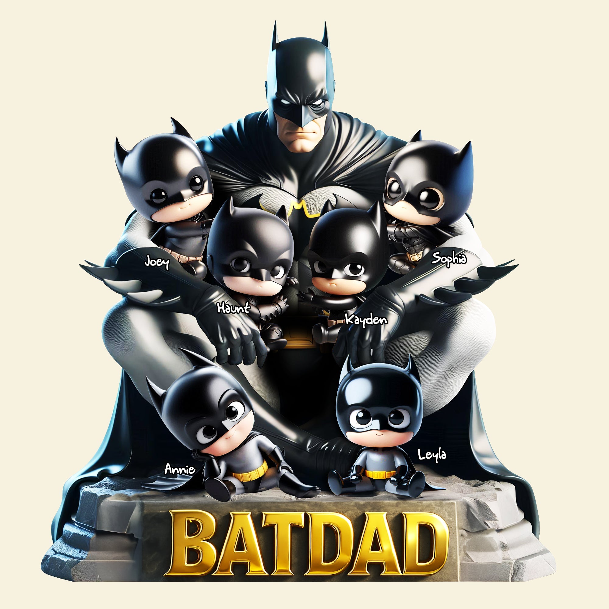 “A Hero’s Love: Celebrate Dad Like a Superhero” - Shadow Hero Dad Acrylic Plaque - Personalized Gift for Dad, Grandpa, and More Shaped Plaques PopCulturePrints