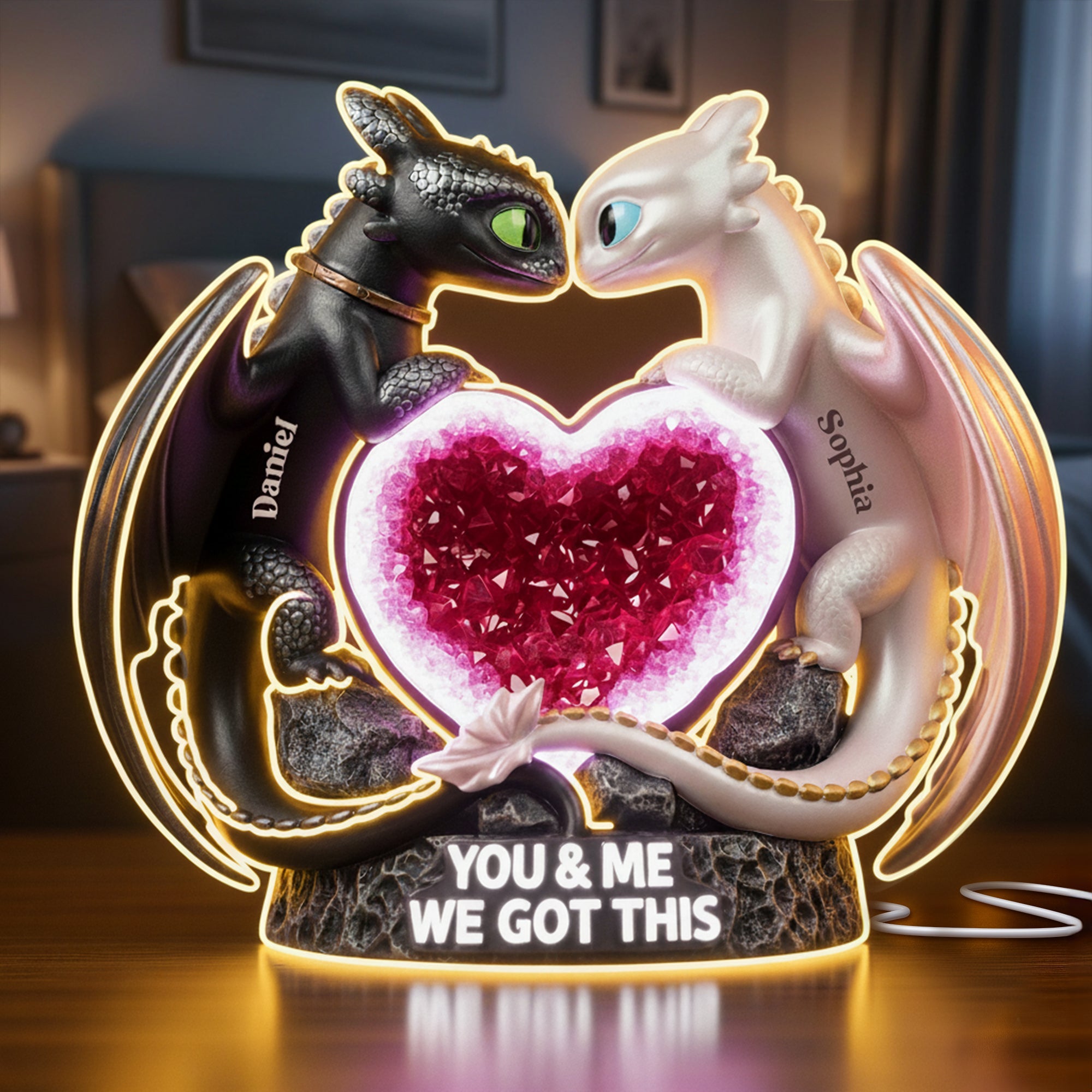Love Unleashed: Heartflow Together Acrylic Light Box - Personalized Gift for Couples Light Box PopCulturePrints