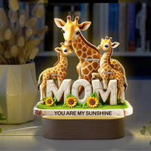Load image into Gallery viewer, You Are My Sunshine - Personalized Giraffe Mom LED Light - Unique Gift for Mom and Grandma Led Night Light PopCulturePrints
