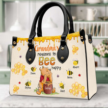 Load image into Gallery viewer, Personalized Grandma Bear Purse - Honey Bee Handbag Gift for Nana Leather Bag PopCulturePrints
