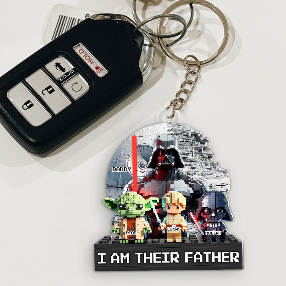 "I Am Their Father" - Galaxy Dad Keychain - Personalized Gifts for Dad, Grandpa, and More Keychains PopCulturePrints