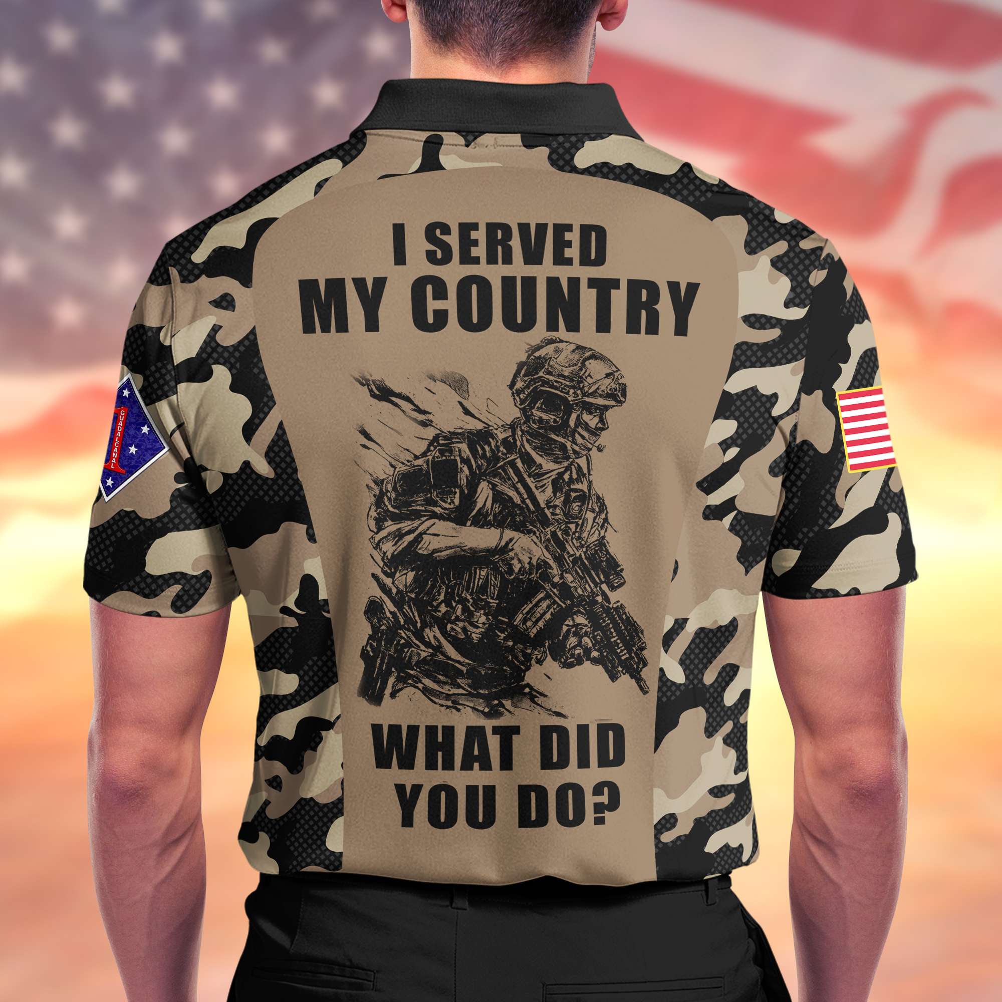 Personalized U.S. Army Veteran Camo Polo Shirt