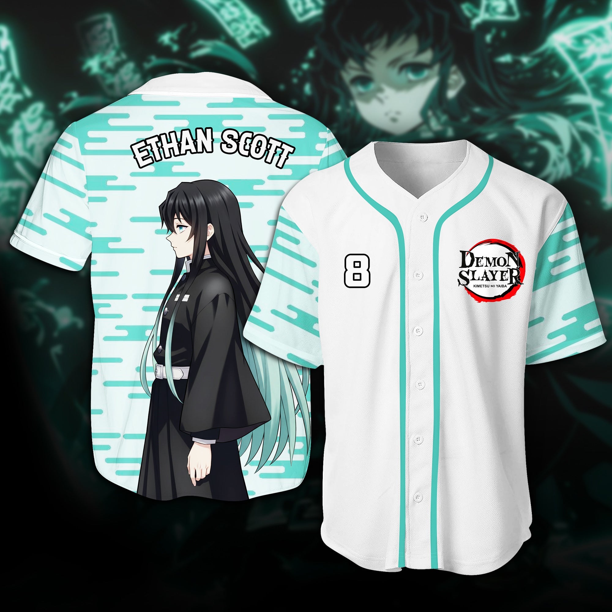 “Unleash the Warrior Within” - Mystic Sword Warrior Baseball Jersey Shirt - Personalized Gift for Anime Lovers, Friends, Family AOP Products PopCulturePrints