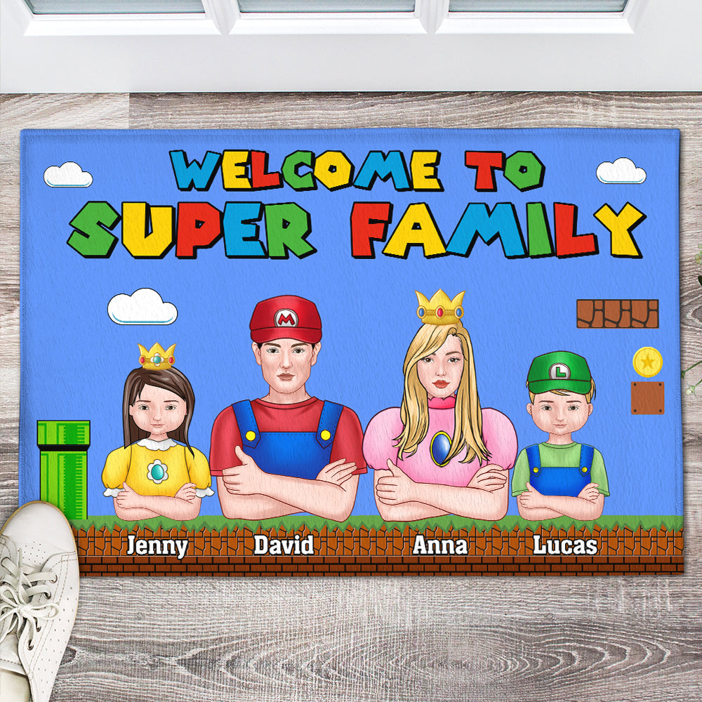 Personalized Super Family Doormat - Custom Names & Characters Doormat PopCulturePrints