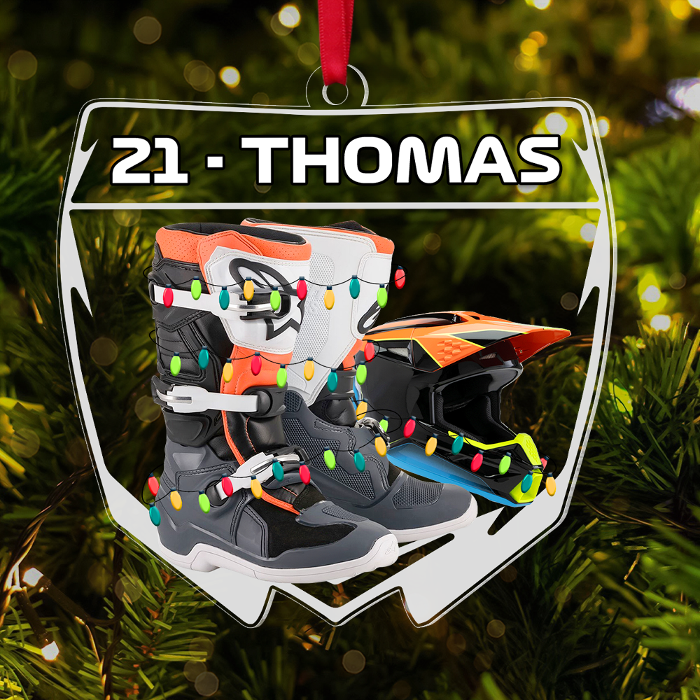 Personalized Christmas Ornament for Motocross Enthusiasts Ornament PopCulturePrints