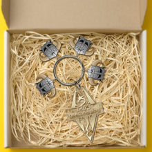 Load image into Gallery viewer, Personalized Dragonborn Dad Keychain - Custom Names Keychains PopCulturePrints
