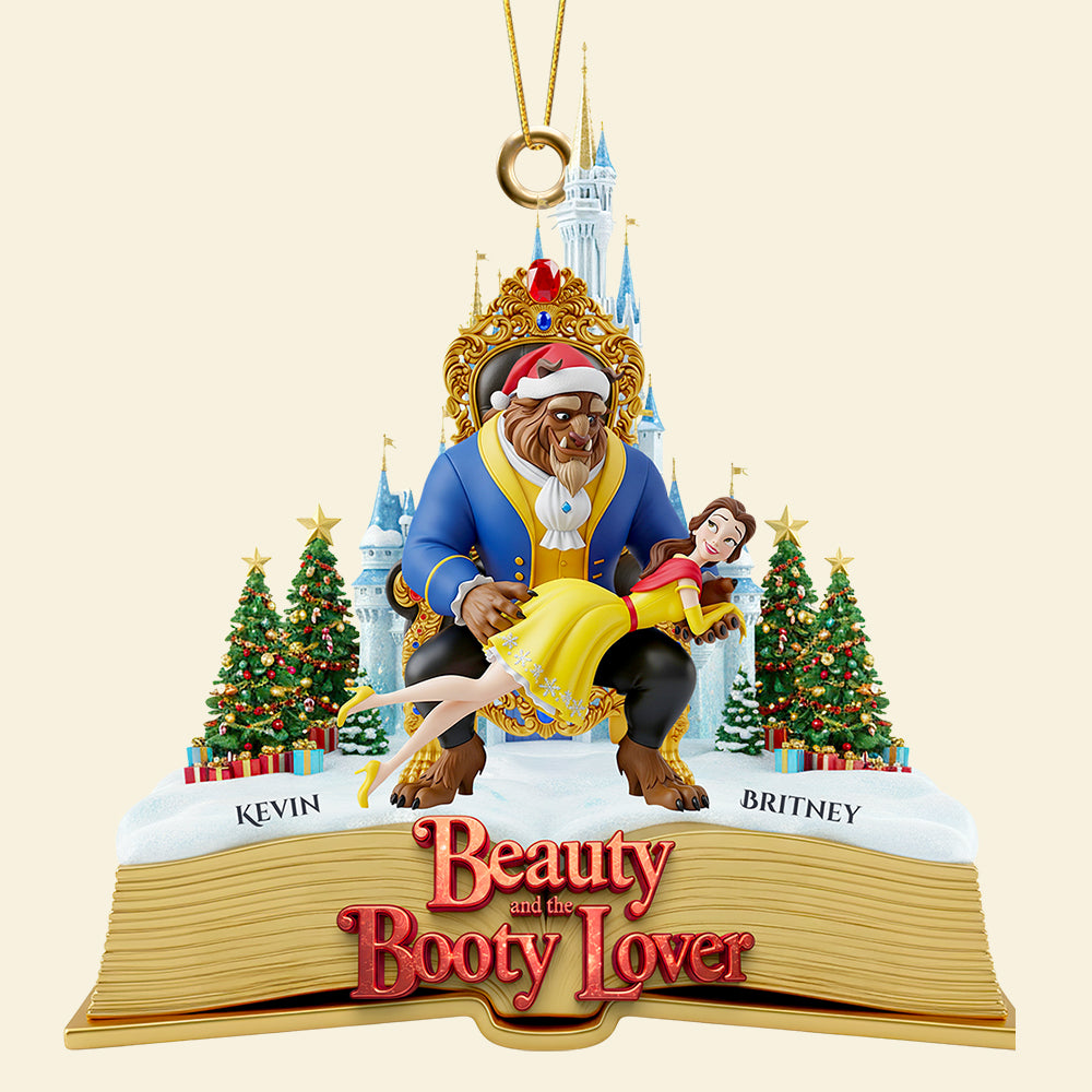 "Beauty and the Booty Lover" - Personalized Christmas Ornament for Couples Ornament PopCulturePrints