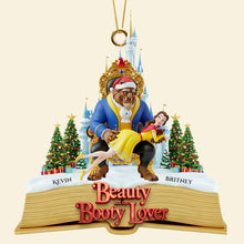Load image into Gallery viewer, &quot;Beauty and the Booty Lover&quot; - Personalized Christmas Ornament for Couples Ornament PopCulturePrints
