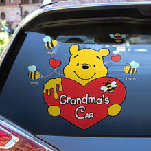 Load image into Gallery viewer, Personalized Grandma&#39;s Car Decal with Cute Bear and Bees Decal Sticker PopCulturePrints
