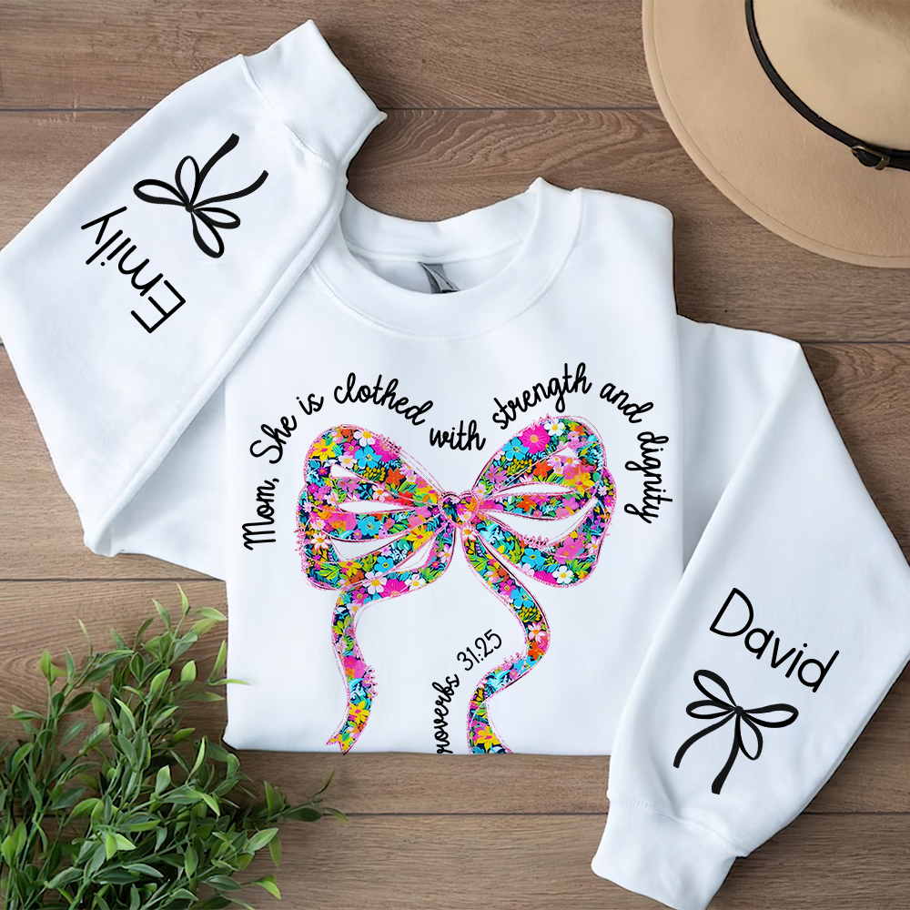 Mom, She is clothed with strength and dignity - Personalized 3D Shirt for Mom and Grandma AOP Products PopCulturePrints