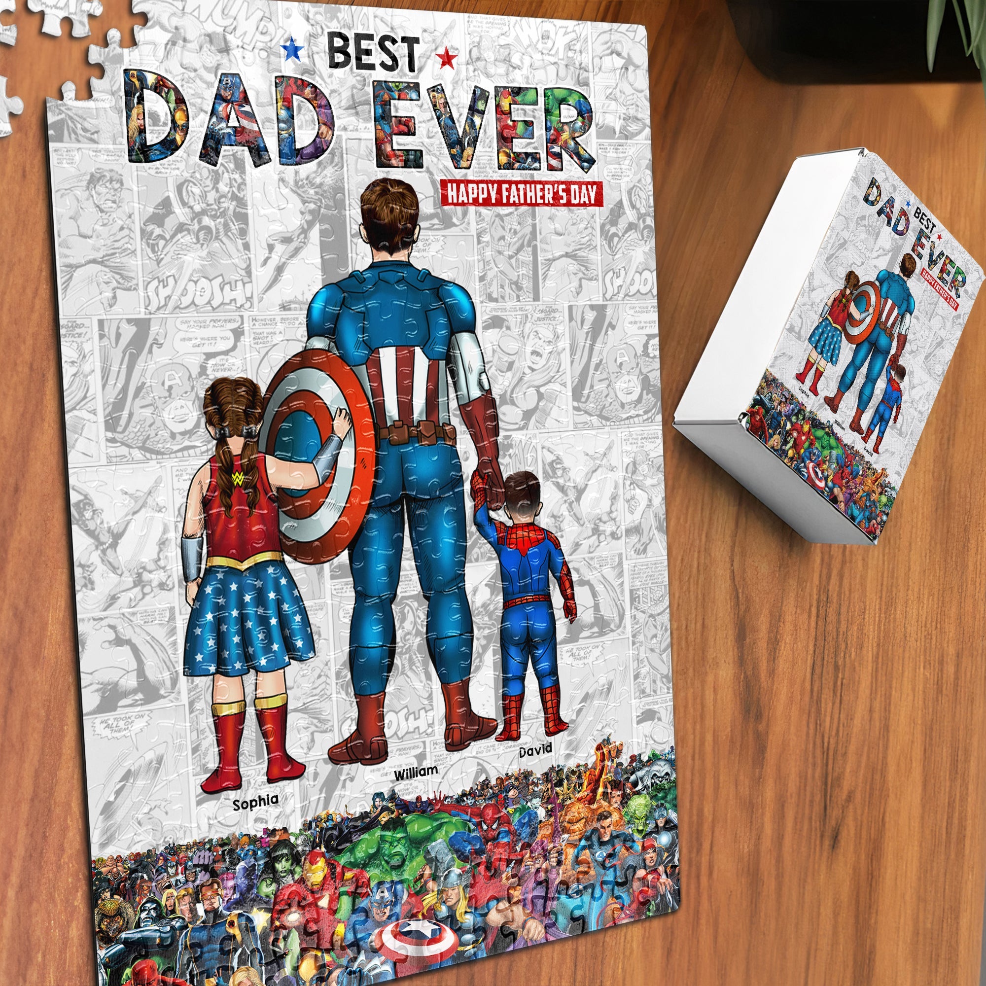 Personalized Superhero Dad Jigsaw Puzzle - Perfect Father's Day Gift Jigsaw Puzzles PopCulturePrints