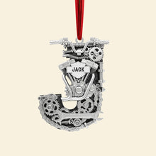 Load image into Gallery viewer, Ride in Style: Motorcycle Engine Initial Letter Acrylic Ornament - Personalized Gift for Bikers Ornament PopCulturePrints
