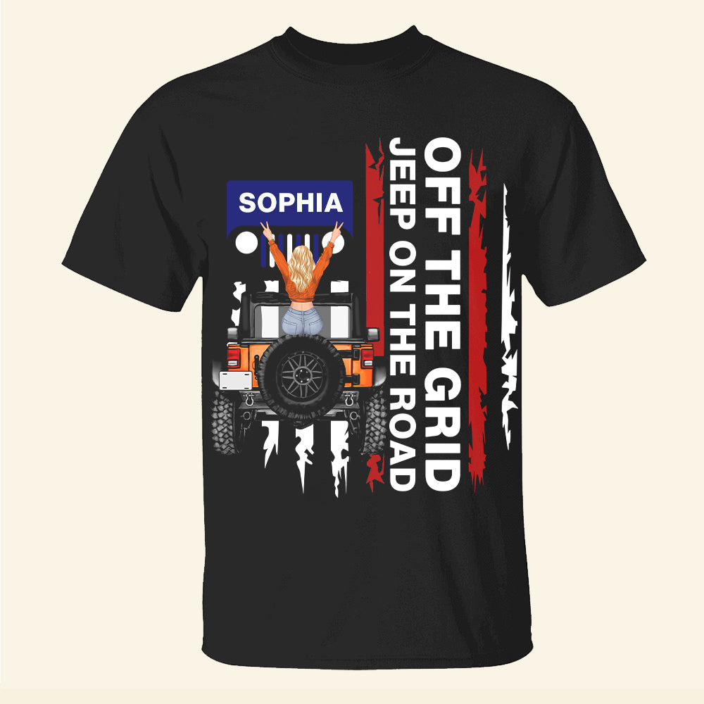 Personalized Off The Grid Jeep On The Road T-Shirt