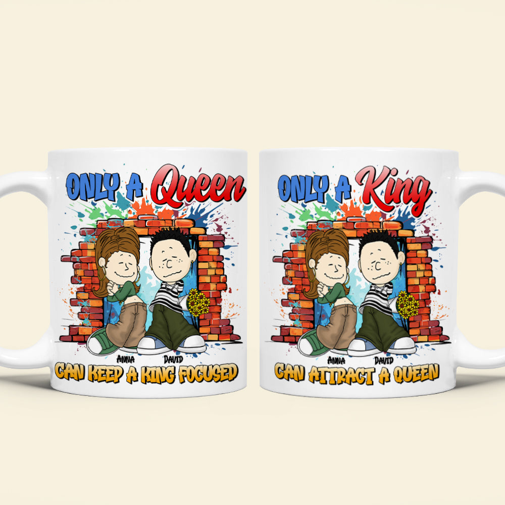 Personalized Couple Coffee Mug - King & Queen Design Coffee Mug PopCulturePrints