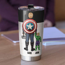 Load image into Gallery viewer, Custom Superhero Dad Tumbler - Personalized Gift Tumbler Cup PopCulturePrints
