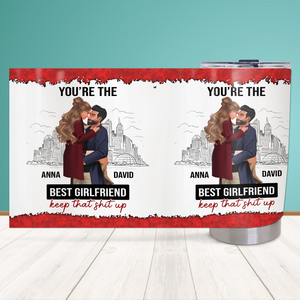 Personalized Best Girlfriend Tumbler - Custom Couple Gift Tumbler Cup PopCulturePrints